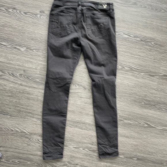 Sz10xtra long American Eagle black distressed jegging. - Picture 6 of 10